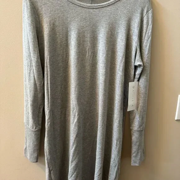 Athleta NWT Crossover Sweatshirt Dress in Heather Gray Size S - Picture 3 of 6